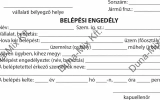 Belépési engedély 1
